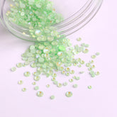 Mixed Sizes Mocha SS Light Green FlatBack Luminous Rhinestones For Nail Art WholesaleRhinestone